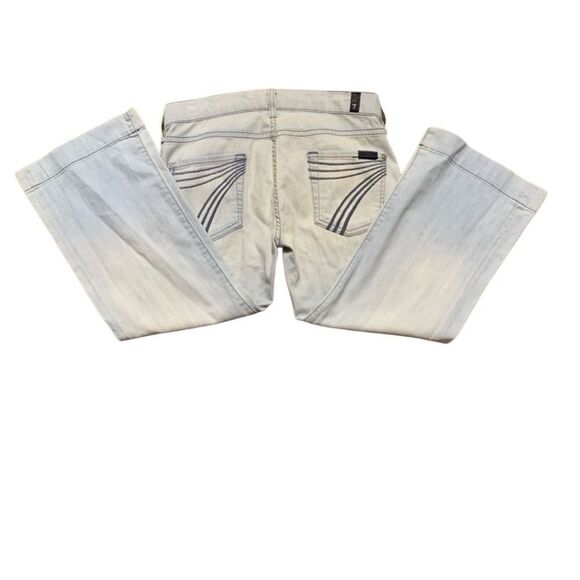 NWT 7 for All Mankind Dojo Crop Capri Wide Leg Light Wash Denim Rigid Jean 25 - Picture 6 of 10